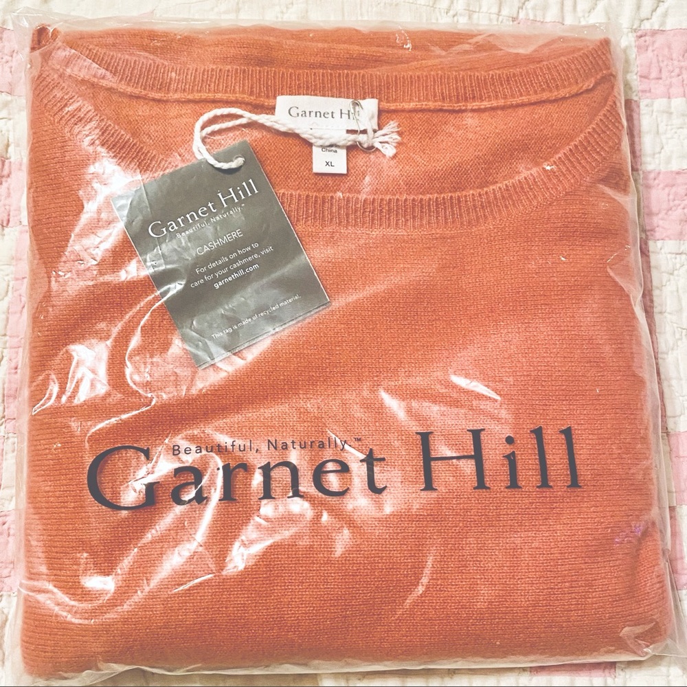 NEW Garnet Hill 100% Cashmere 3/4 sleeve oversized loose fit sweater Size XL